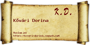 Kővári Dorina névjegykártya
